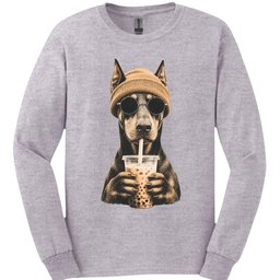 Doberman Hipster Dog Long Sleeve Shirt Gift For Dog Lover