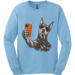 Doberman Selfie Dog Long Sleeve Shirt Gift For Dog Lover