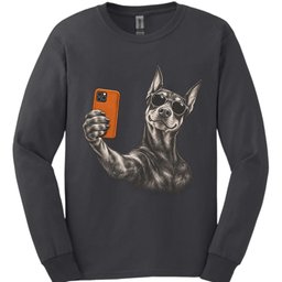Doberman Selfie Dog Long Sleeve Shirt Gift For Dog Lover