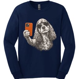 Cocker Spaniel Selfie Dog Long Sleeve Shirt Gift For Dog Lover