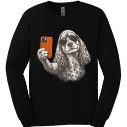 Cocker Spaniel Selfie Dog Long Sleeve Shirt Gift For Dog Lover