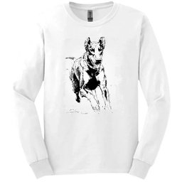 Doberman Running Dog Long Sleeve Tee Gift For Dog Lover
