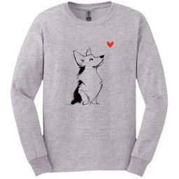 Corgi Sketch Dog Long Sleeve Tee Gift For Dog Lover