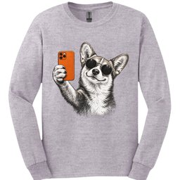 Corgi Selfie Dog Long Sleeve Shirt Gift For Dog Lover