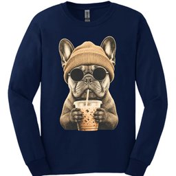 French Bulldog Hipster Dog Long Sleeve Shirt Gift For Dog Lover