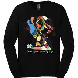 Im Easily Distracted By Dogs 11 Long Sleeve Shirt Gift For Dog Lover