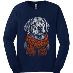 Labrador Winter Dog Long Sleeve Shirt Gift For Dog Lover