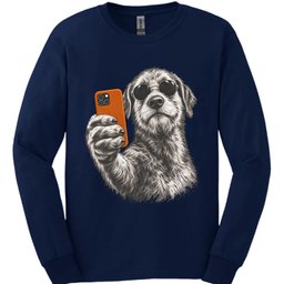 Irish Wolfhound Selfie Dog Long Sleeve Shirt Gift For Dog Lover