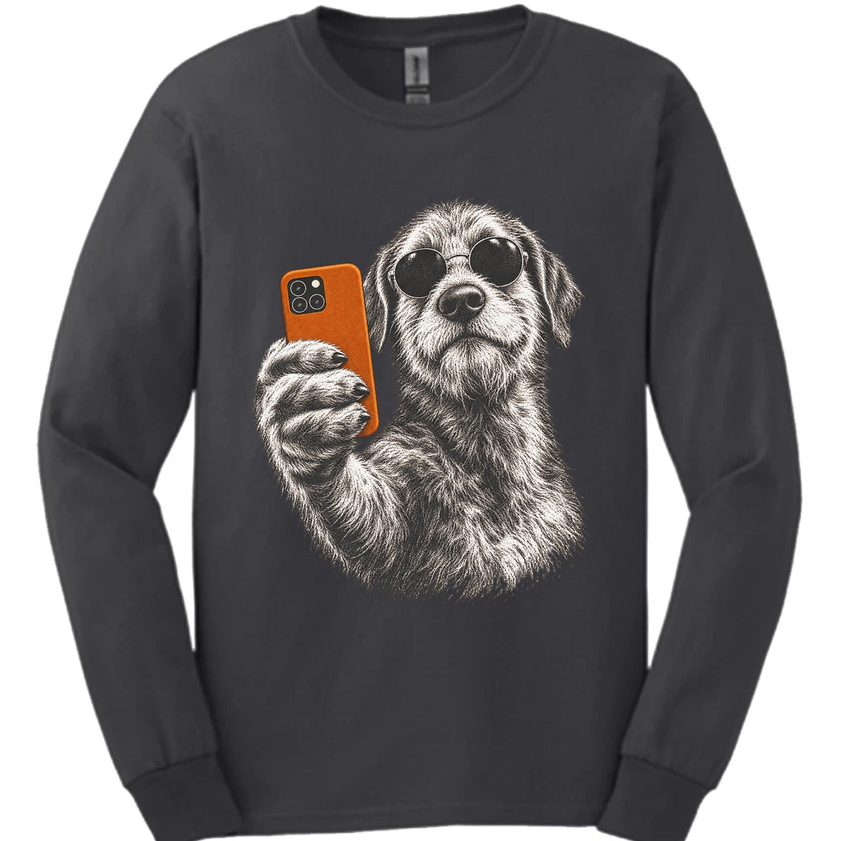 Irish Wolfhound Selfie Dog Long Sleeve Shirt Gift For Dog Lover