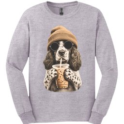English Springer Spaniel Hipster Dog Long Sleeve Shirt Gift For Dog Lover