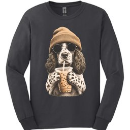 English Springer Spaniel Hipster Dog Long Sleeve Shirt Gift For Dog Lover