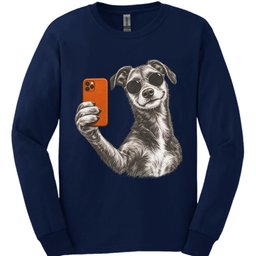 Lurcher Selfie Dog Long Sleeve Shirt Gift For Dog Lover