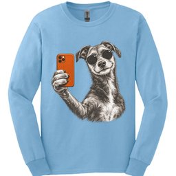 Lurcher Selfie Dog Long Sleeve Shirt Gift For Dog Lover