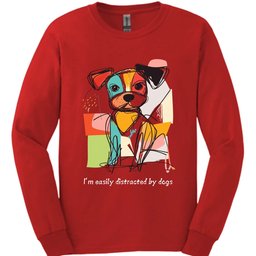 Im Easily Distracted By Dogs 9 Long Sleeve Shirt Gift For Dog Lover