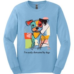 Im Easily Distracted By Dogs 9 Long Sleeve Shirt Gift For Dog Lover