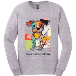 Im Easily Distracted By Dogs 9 Long Sleeve Shirt Gift For Dog Lover