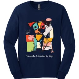 Im Easily Distracted By Dogs 9 Long Sleeve Shirt Gift For Dog Lover