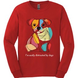 Im Easily Distracted By Dogs 3 Long Sleeve Shirt Gift For Dog Lover