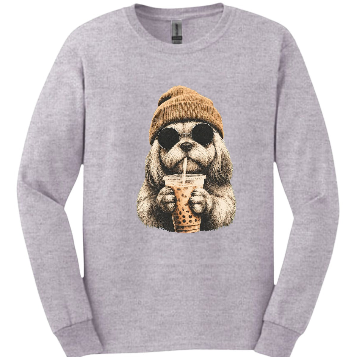 Lhasa Apso Hipster Dog Long Sleeve Shirt Gift For Dog Lover