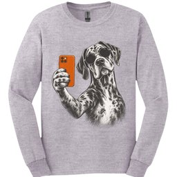 Great Dane Selfie Dog Long Sleeve Shirt Gift For Dog Lover