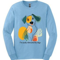 Im Easily Distracted By Dogs 2 Long Sleeve Shirt Gift For Dog Lover