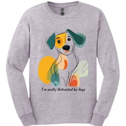 Im Easily Distracted By Dogs 2 Long Sleeve Shirt Gift For Dog Lover