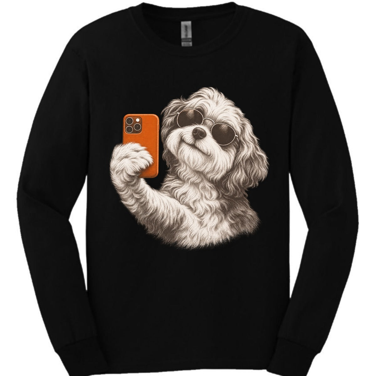 Havanese Selfie Dog Long Sleeve Shirt Gift For Dog Lover