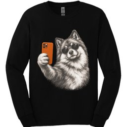 Keeshond Selfie Dog Long Sleeve Shirt Gift For Dog Lover