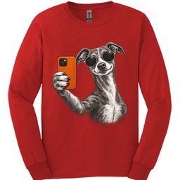 Italian Greyhound Selfie Dog Long Sleeve Shirt Gift For Dog Lover