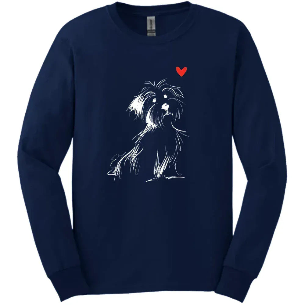 Havanese Sketch Dog Long Sleeve Tee Gift For Dog Lover