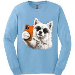 Japanese Spitz Selfie Dog Long Sleeve Shirt Gift For Dog Lover