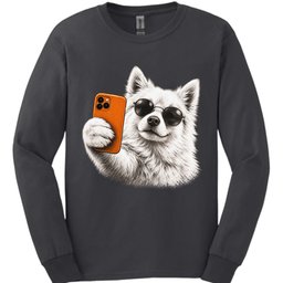 Japanese Spitz Selfie Dog Long Sleeve Shirt Gift For Dog Lover
