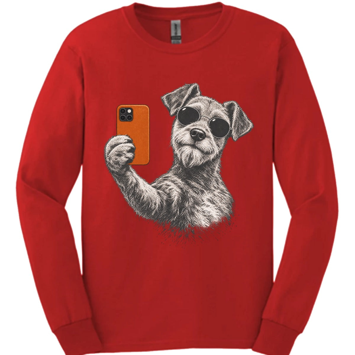 Irish Terrier Selfie Dog Long Sleeve Shirt Gift For Dog Lover