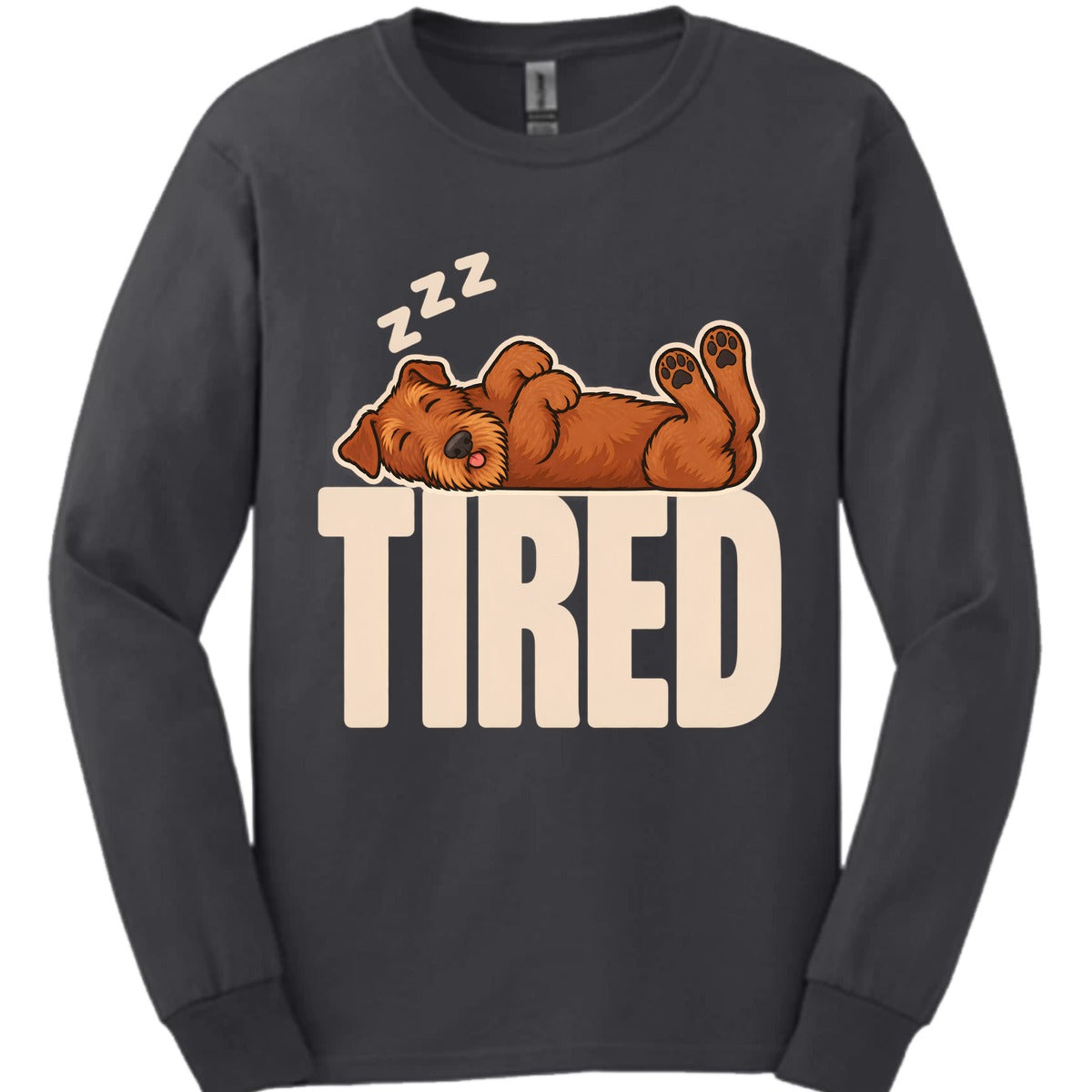 Irish Terrier Tired Dog Long Sleeve Shirt Gift For Dog Lover