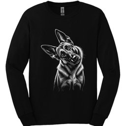 Dutch Shepherd Tilted Dog Long Sleeve Shirt Gift For Dog Lover