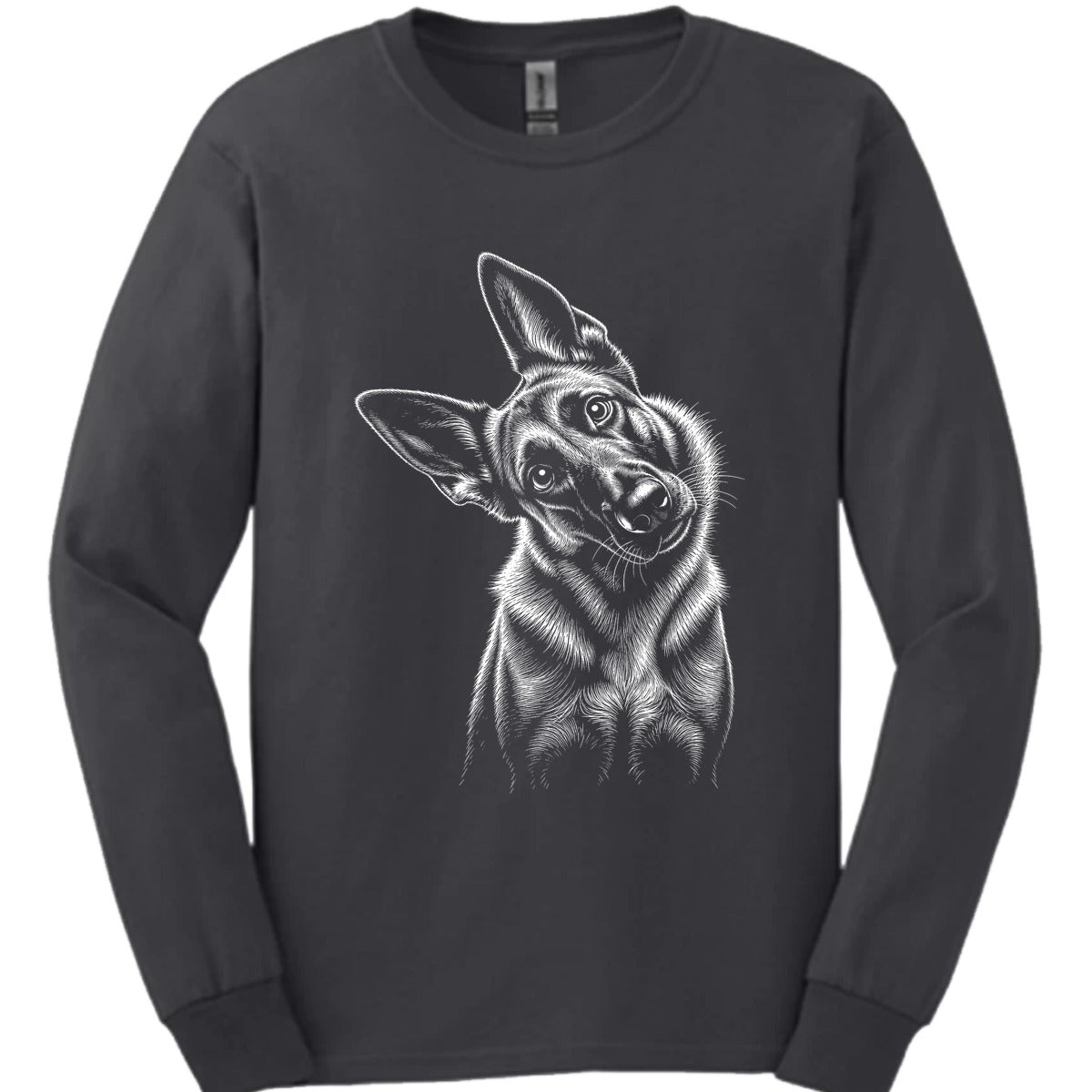 Dutch Shepherd Tilted Dog Long Sleeve Shirt Gift For Dog Lover