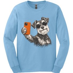 Miniature Schnauzer Selfie Dog Long Sleeve Shirt Gift For Dog Lover