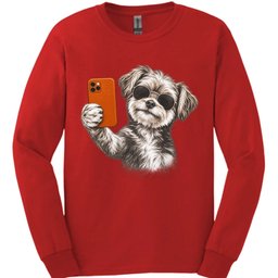 Morkie Selfie Dog Long Sleeve Shirt Gift For Dog Lover