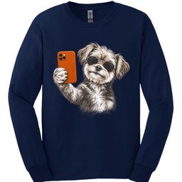 Morkie Selfie Dog Long Sleeve Shirt Gift For Dog Lover