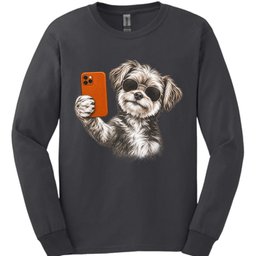Morkie Selfie Dog Long Sleeve Shirt Gift For Dog Lover