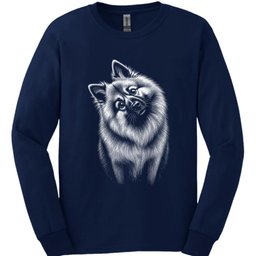 Keeshond Tilted Dog Long Sleeve Shirt Gift For Dog Lover