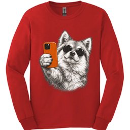 German Spitz Selfie Dog Long Sleeve Shirt Gift For Dog Lover