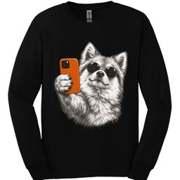 German Spitz Selfie Dog Long Sleeve Shirt Gift For Dog Lover