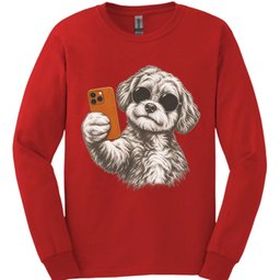 Maltipoo Selfie Dog Long Sleeve Shirt Gift For Dog Lover