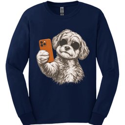 Maltipoo Selfie Dog Long Sleeve Shirt Gift For Dog Lover