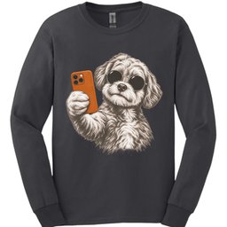 Maltipoo Selfie Dog Long Sleeve Shirt Gift For Dog Lover