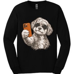 Maltipoo Selfie Dog Long Sleeve Shirt Gift For Dog Lover