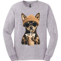 Miniature Pinscher Hipster Dog Long Sleeve Shirt Gift For Dog Lover