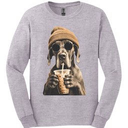 Great Dane Hipster Dog Long Sleeve Shirt Gift For Dog Lover