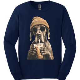 Great Dane Hipster Dog Long Sleeve Shirt Gift For Dog Lover